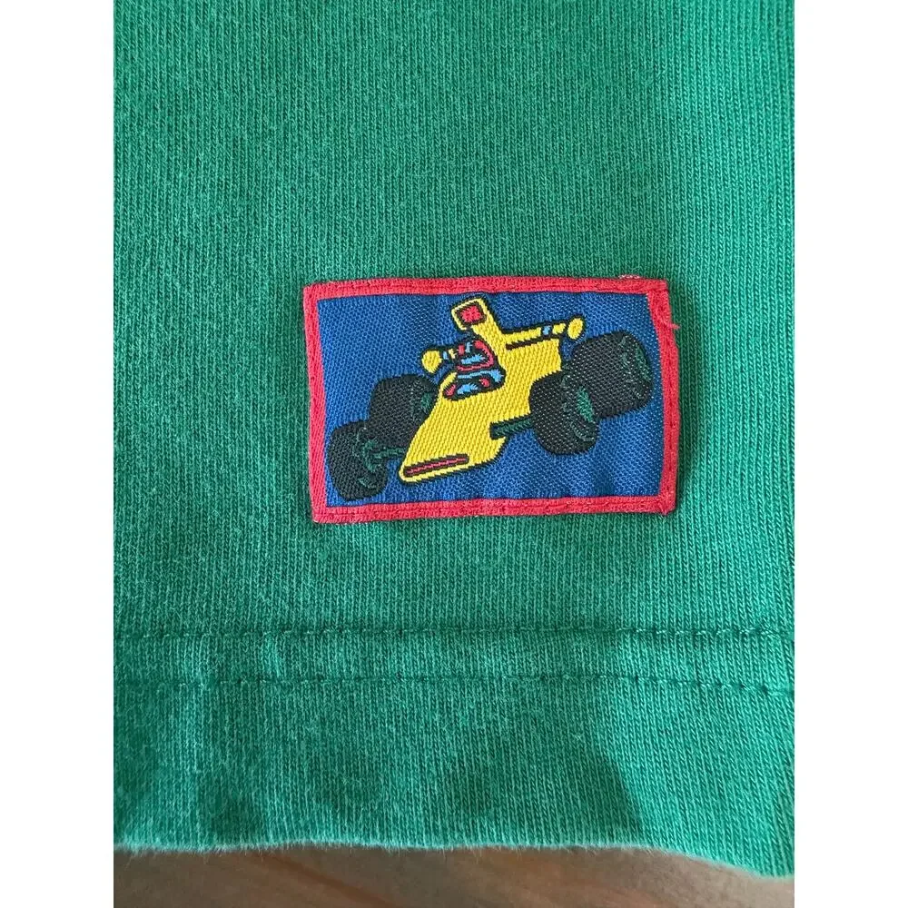 Vintage 90’s boys Gymboree rainbow tag ColorBlock ruby long sleeve polo xl 4-6